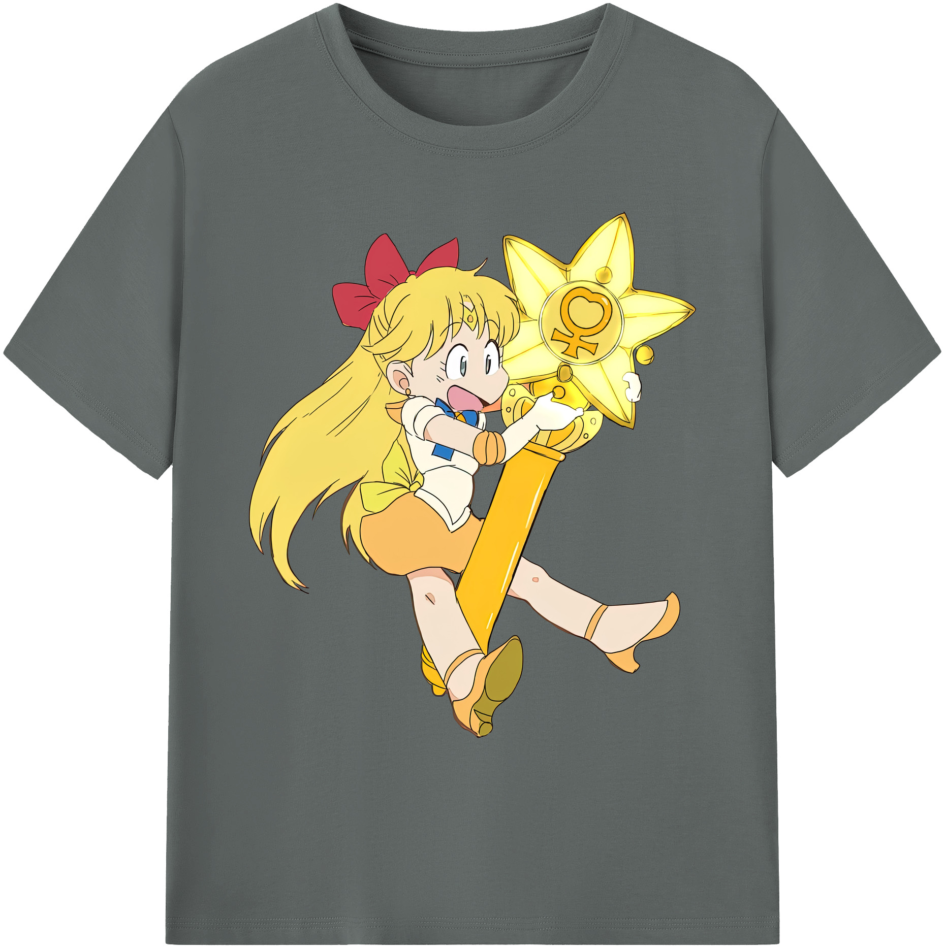 （画像用） 美少女戦士セーラームーン 愛野 美奈子 あいの みなこ Sailor Moon Aino Minako 綿100％ メンズ半袖Tシャツ｜肌触りやわらか＆通気性